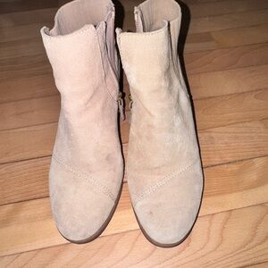 Toms Tan Suede Ankle Booties